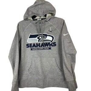 Nike Seattle Seahawks Super Bowl XLIX Therma-FIT Hoodie Grey Womens M